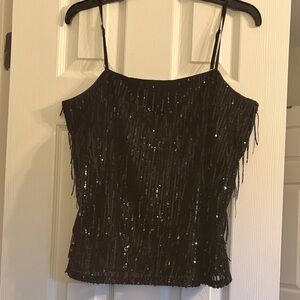 LOFT Black Sequin Camisole